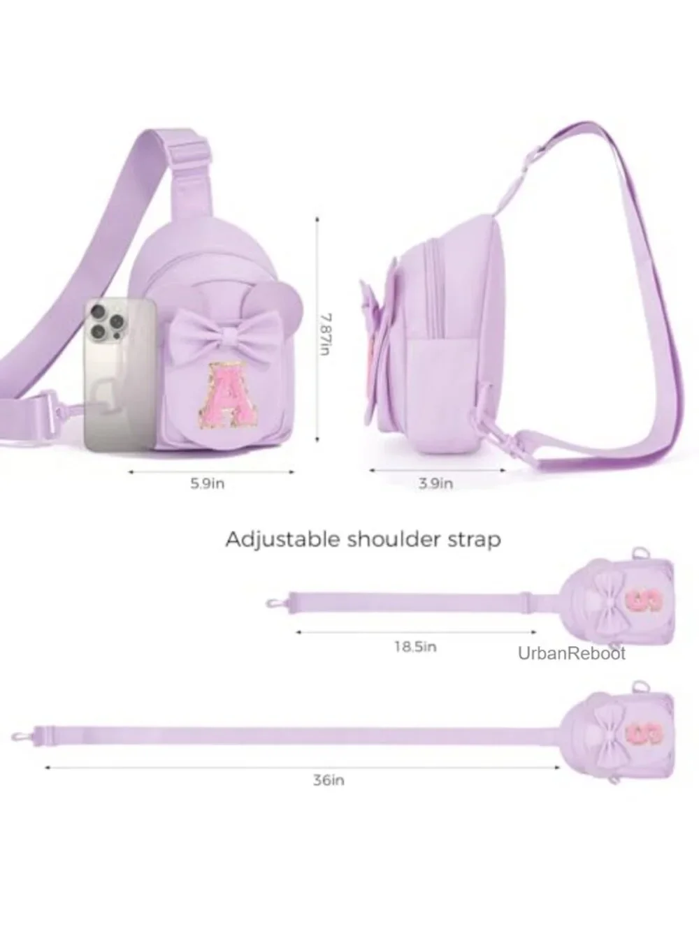 Personalized Initial Crossbody Bag & Mini Belt Bag Set for Girls Kids Toddler
